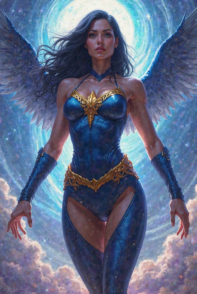 concept art of 1girl, cinematic shot of Egyptian god horus , futuristic Egypt, (dynamic pose)
glowing armor, glowing eyes, wings
solo, strong lighting
high contrast, negative space
(art by Jim Lee and Hubert de Givenchy)
(masterpiece, best quality:1.3),