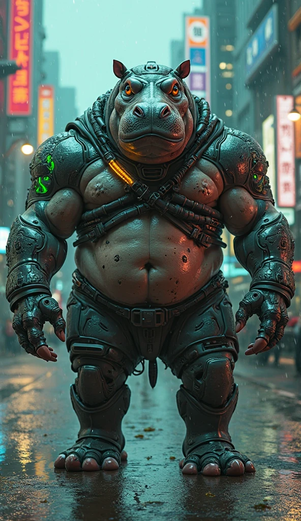A big d&d Giff 
Stream Punk Person, Without his left arm and a shotgun his Name is hephaistos and he is a artificer 