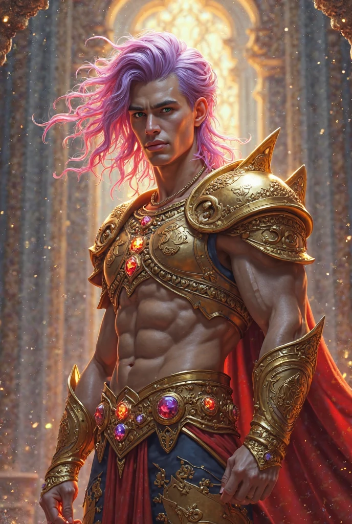 (8k,photorrealistic RAW photograph Maximum quality;1.4) (1 young boy) Super handsome king of the underworld (lifelike face) (far away, rainbow curly hair) slenderbody velues, eyeballs, muscular guy grandes eyeballs cor-de-rosa Aristocratic rainbow butterfly outfit Butterfly decoration Fangs peeking out of the mouth Pointed claws a seductive gaze Beautiful expression A hyper-realistic (King of the Underworld) appealing (real looking skin) super high resolution high détail Luxurious rainbow pants Butterfly aura emanating from the body effect butterfly wings