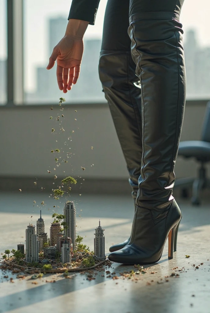 Discalced Giantess Mini City Stepping on ants