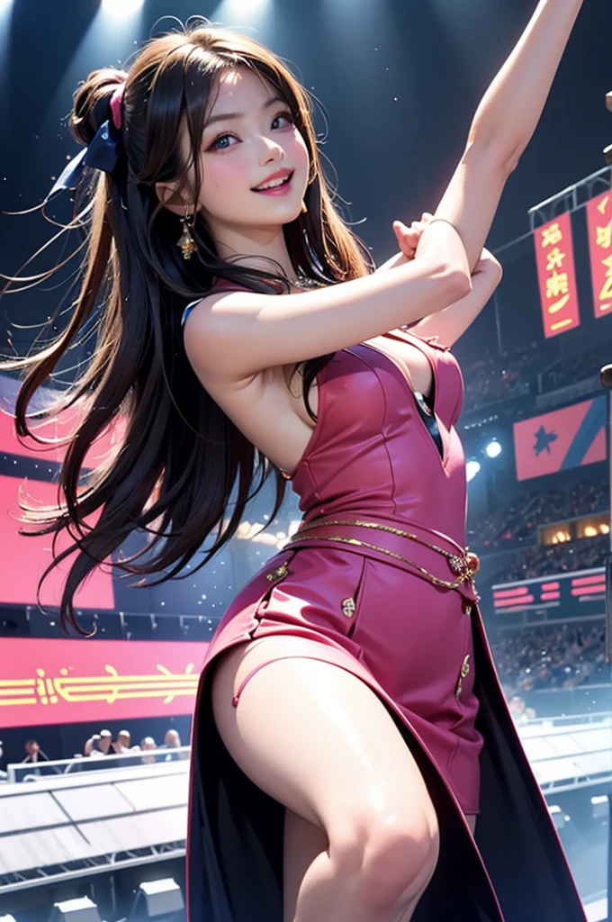 Lift your hands up your long pink dress,I want to kneel