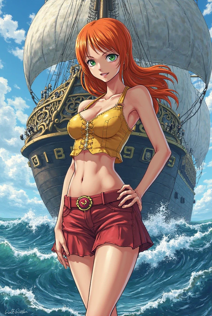 Nami from One Piece with big boobs