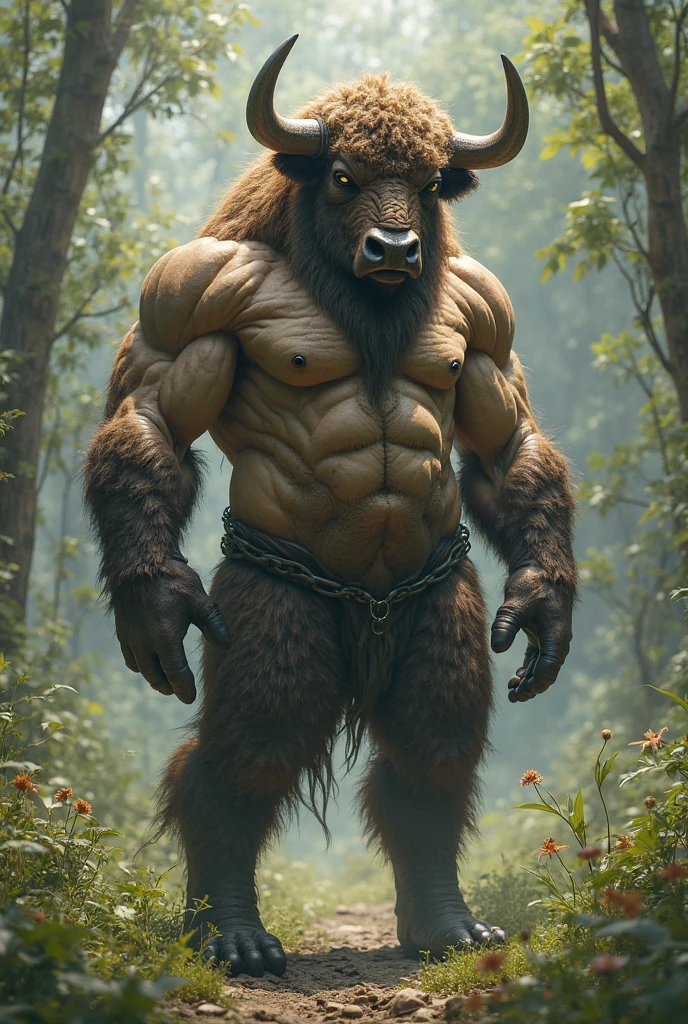 Beastman in an enchanted forest、Mysterious Aura、Intricately patterned fur、Sharp Eyes、Graceful Movement、Ancient Tree々or bright flowers々Surrounded by、Fantastic moonlight、Sparkling Eyes、A powerful transformation、A magical presence、Awe-inspiring beauty、Immersive experiences、A deep connection with nature、Mysterious and enchanting atmosphere、Extraordinary Creatures、Vibrant colors and contrast、Intricate details、Dynamic pose、Characteristics of the Otherworld、A harmonious combination of human and animal characteristics、Seductive and captivating composition