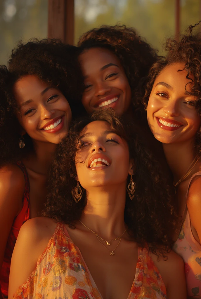 3 hot smiling mixed race women