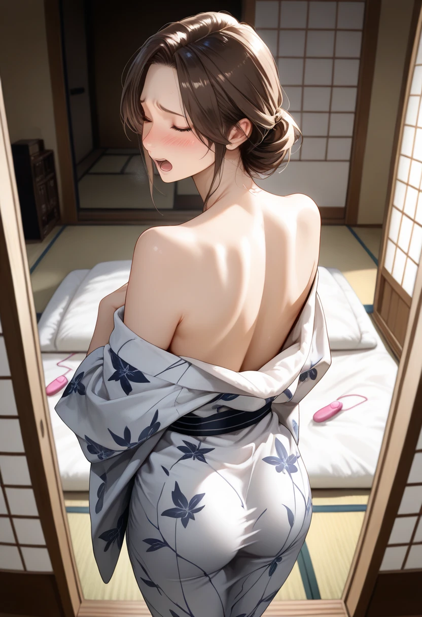 ultra-quality, ultla highres, Hyper Detailed, High contrast, superfine illustration, creative refinement, Smile, japanese kimono, livingroom