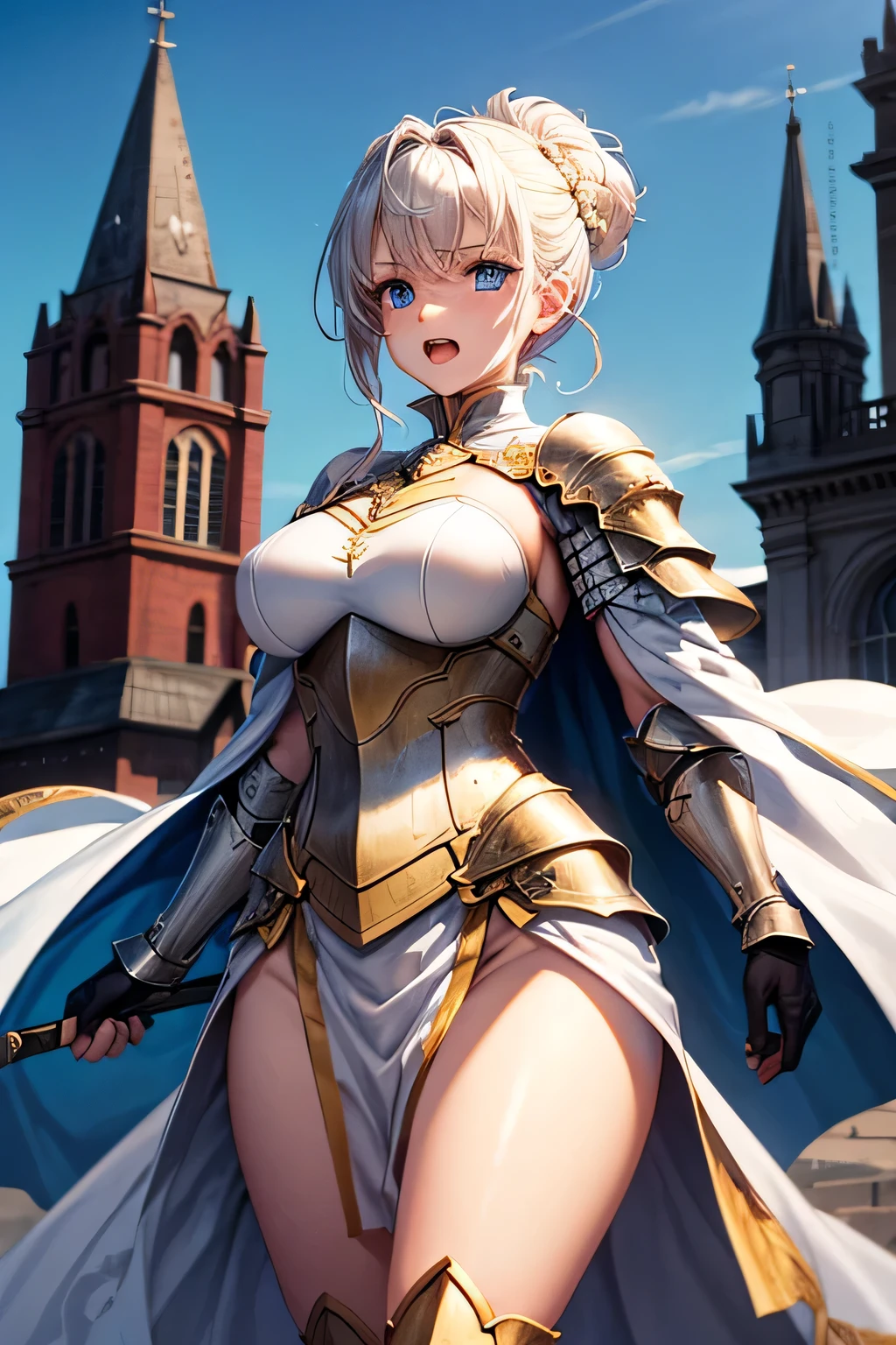 Hentai、High resolution、Colosseum in ancient Rome、A chubby slave gladiator with huge breasts wearing armor smiles and spreads her legs to appeal to the audience、Kemono Friends、Great White Shark、Perfect proportions、Cowboy Shot、Fatty thick legs、Sweaty、Clear eyes