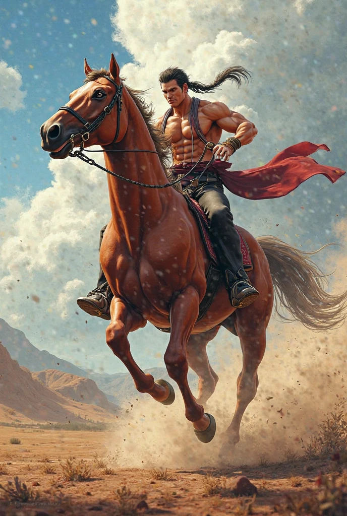((portrait of 1 man ridding a black and blue horse on the plains of scothland ))
STYLE: in leng_jun+roberto_ferri art style, A mixture of photography and painting, 1800´s style
view from the front Image
VIEW: ((fullbody)) portrait ,
SUBJECT: Young man, ,
A young man, white skin, ginger, barbed, hairy body, thin face, straight nose, thin lips, square chin, large light blue eyes, short red wavy hair, in roberto ferri style, aesthetic slim athletic body, ginger realistic skin, gorgeous, detailed tonned muscles, barefoot, perfect anatomy, muscled fitness body, in caravagio+rubens+rembrant art style. Young man, perfect anatomy, , energetic splendid, Barefoot, naked, small flacid penis, slim and detailed muscles, shirtless, pantless, fullbody, wearing sandals, the composition of shadows and lights give an atmosphere of spaciousness
ACTION: he is ridding a black and blue horse on the plains of scothland
BACKGROUND: plains of scothlands and large scothish castle
COMPOSITION: symetric composition, perferct divine proportions,
LIGHT: ambient lighting, barroque lamps
The image is a masterful composition of color, shape, and form, creating a sense of harmony and balance ultrdetailed, intincate detailed image, realistic, combine vivid color and soft colors to generate realisim sense, combine lights and shadows to generate deep sense,penis,a