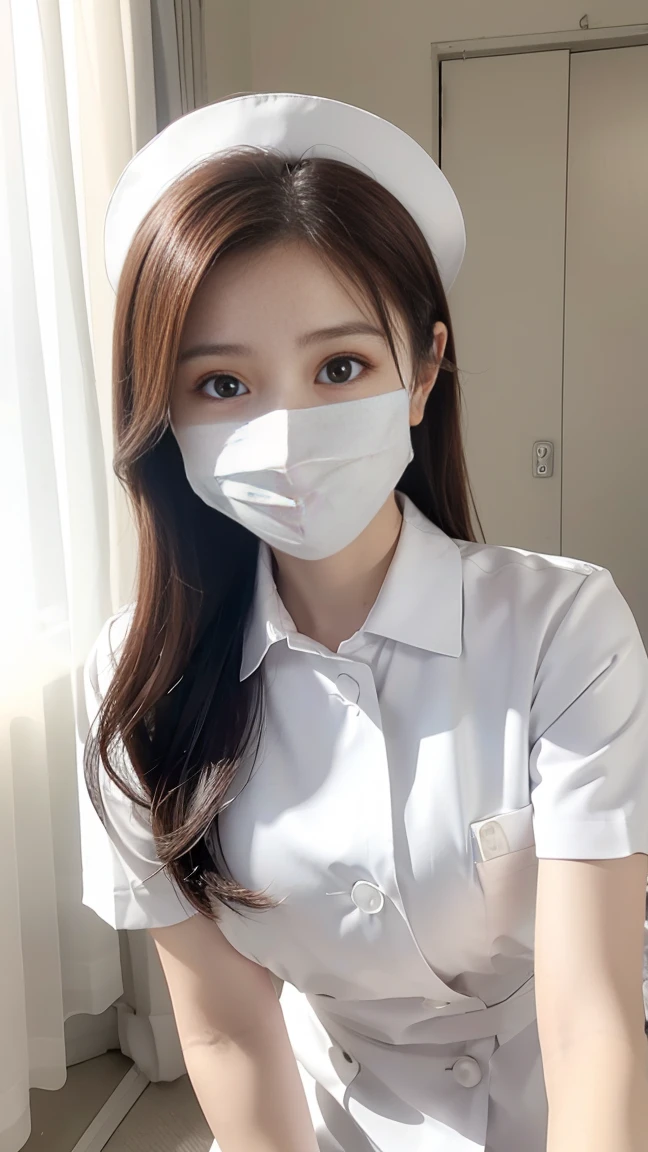 In a hospital,White nurse's uniform,huge tit,mouth mask,Squeeze your eyes,nose hook,weeping ,Extremely exciting,Suffocating,Can't breathe,climaxing,climaxing