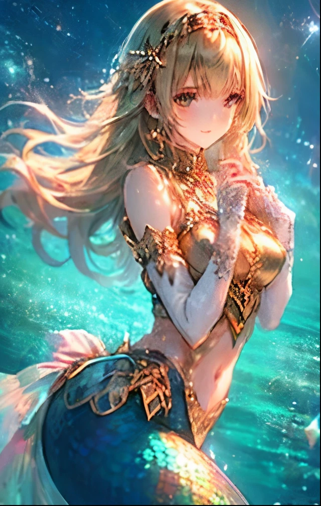 (((SFW、Highest quality、 first class masterpiece 、 Normal Body 、32k、 Detailed Faces 、super precise、 normal hand、5refer to、Highest)))Alisha、beautiful girl、 Gold、Glowing Hair、beautiful breasts、slender、 slim、Petite、 can be used、masochist、(((Chain Lead Slave Iron Collar:1.3)))、(((heavy metal collar)))、Racy erotic costumes、chain-underwear 、Shyly blush and smile 、Milky Way、 ocean in outer space 、 completely naked、mermaid、beautiful caudal fin、sexy mermaid、Open your hands, shake your hips, and dance disgusted、Space dance、 Prodigal Face