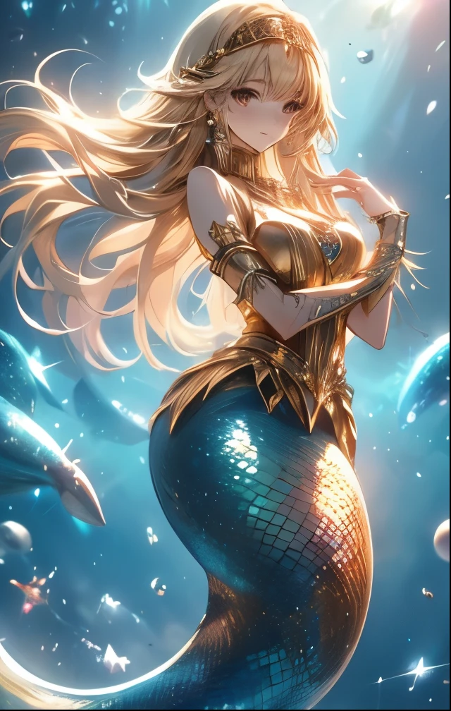 (((SFW、Highest quality、 first class masterpiece 、 Normal Body 、32k、 Detailed Faces 、super precise、 normal hand、5refer to、Highest)))Alisha、beautiful girl、 Gold、Glowing Hair、beautiful breasts、slender、 slim、Petite、 can be used、masochist、(((Chain Lead Slave Iron Collar:1.3)))、(((heavy metal collar)))、Racy erotic costumes、chain-underwear 、Shyly blush and smile 、Milky Way、 ocean in outer space 、 completely naked、mermaid、beautiful caudal fin、sexy mermaid、Open your hands, shake your hips, and dance disgusted、Space dance、 Prodigal Face