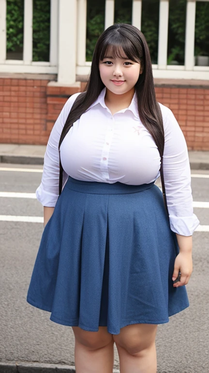 a 10 year old obese girl, chubby cheeks, round face, double chin, thick arms and legs, wearing a , standing in a school setting, realistic, detailed, highly detailed, intricate details, photorealistic, 8k, masterpiece, cinematic lighting, dramatic shadows, vibrant colors