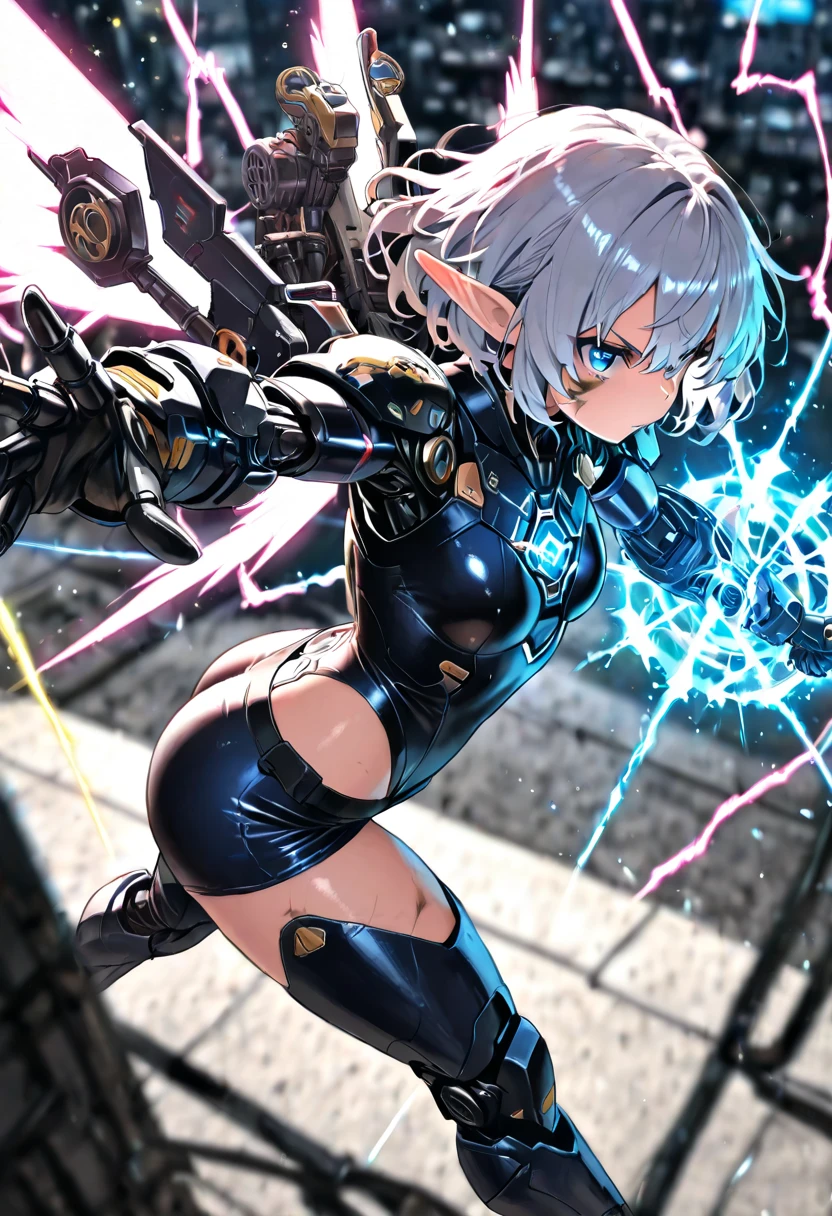 best quality, soft light, ultra high res, (photorealistic:1.4), RAW photo, 1japanese girl, solo, (pupil, lights in the eyes), (detailed beautiful face, perfect face), (large chest), (long hair), indoor, rainbow eyes, silver hair, bikini armor, unconvincing armor, cleavage, wide hips, (wings, hip wings, large wings, dragon wings), scythe, holding weapon, armored gloves, shoulder gloves, armored boots, thigh highs, micro skirt, exposed stomach, crop top, (ideal body proportions), upskirt, pale skin, 18-year-old woman, sheer clothing, waste cape, underboob, high heels, stilettoes, horny, vaginal juice, vaginal fluid