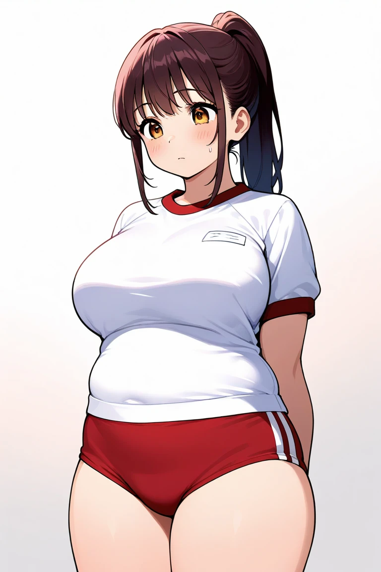 Highest quality、masterpiece、、Gym clothes with short sleeves、Short length、The belly button is vle、Bloomers