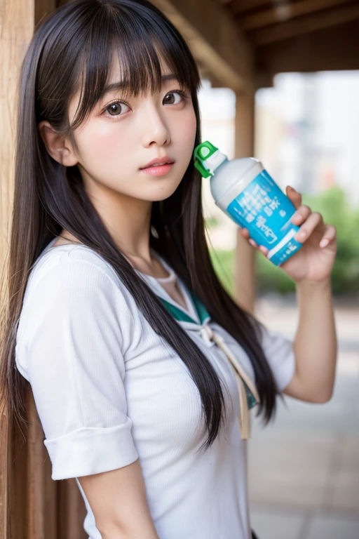 (masterpiece, Highest quality, High resolution:1.4), wallpaper, whole body, One Girl, Long Hair, (Blue Hair:1.0), (Black Hair:1.0), Green Eyes, Multicolored Hair, Gradient Hair, Large Breasts, Look to the side, yukata , Drink a popper, night, Hair Clip, bangs,background:七夕のnightの風景:The bamboo leaves are decorated with strips of paper.、星空が広がるnight空が見える。