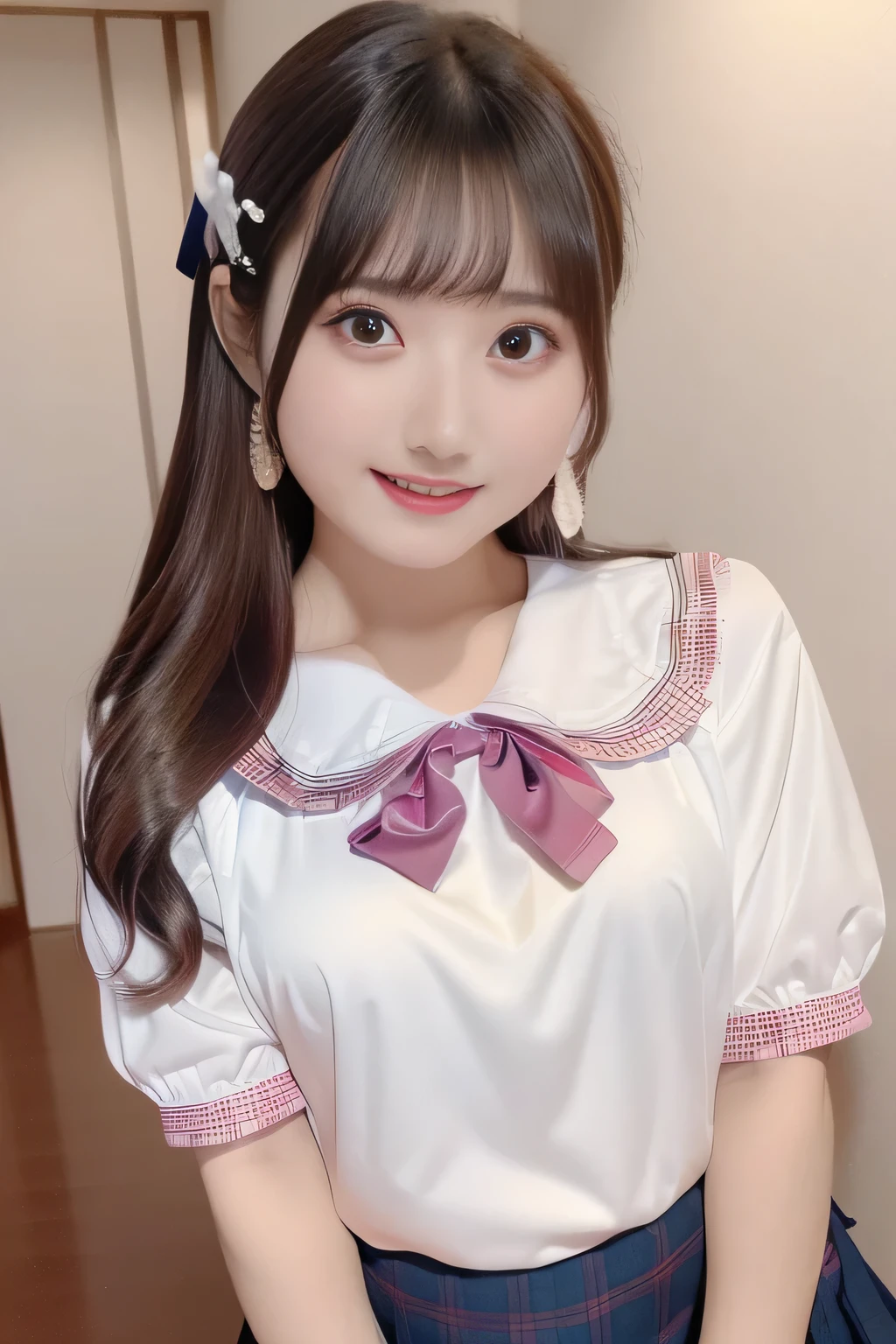 ((masterpiece(:1.4),top quality, super high definition ,top quality,8k,非常にdetailsな,details))。Japanese,(beautiful woman in silya room),high school girls having sperm sex,gal, slim,big breasts(1.exy,glamorous,((golden ratio style,perfect style)),thin waist,school uniform,Lightweight white short-sleeved blouse,Tartan Check Mini Skirt,magenta pink garter belt, pumps,派手なgalメイク,earrings,necklace,Nail,Beautiful position,before, exudes a sexy appeal,look at the camera,Show off your style,