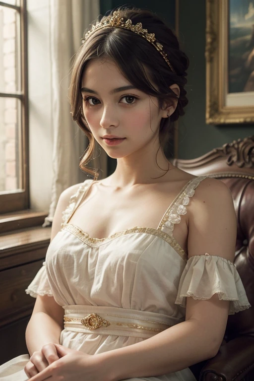 
((masterpiece:1.4, Highest quality)), (Realistic photos:1.4), 
((1 girl)), (Otherworldly beauty), (dream-like),
(超High resolution:1.2), Very delicate and beautiful, wonderful, Very detailed CG Unity 8k wallpaper, Very detailed, High resolution, 
Soft Light, Beautiful detailed girl, Very detailedな目と顔, Beautiful and detailed nose, Beautiful and detailed, 
(Dressed in 19th century Belgian costume:1.3),
Cinema Lighting, Perfect Anatomy, Slender body, (Parted bangs),
(Vermeer&#39;s portrait of a girl:1.5), 
Cowboy Shot