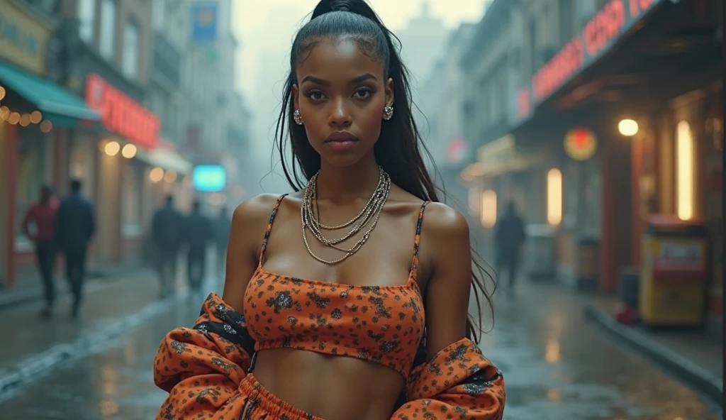 street photography of a man as a ((hologram hustler)) with ((braids)) In fur,a symbol of luxury and grandeur.,dressed in white crop top,lace-up detail,textured skirt,cream color,sleeveless,midriff-baring,vehicle interior,blurred windows,soft lighting,sitting,legs crossed,facing camera,relaxed posture,centered subject,eye-level shot,straightforward angle,natural lighting,on the observation deck of a cosmic observatory,intricate and low contrast detailed,ice,(from above:1.2),shot on Fujifilm X-S10 with Fujinon XF 10-24mm f-4 R OIS WR,photo by David Burdeny