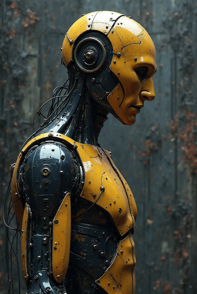 (((masterpiece))), (((best quality))), ((ultra-detailed)), (highly detailed CG illustration), ((an extremely delicate and beautiful)),(from side),cinematic light,((1mechanical girl)),solo,half body,(machine made joints:1.2),((machanical limbs)),(blood vessels connected to tubes),(mechanical vertebra attaching to back),((mechanical cervial attaching to neck)),(sitting),expressionless,(wires and cables attaching to neck:1.2),(wires and cables on head:1.2)(character focus),science fiction,city background, extreme detailed,colorful,highest detailed,(face shadow (extra detailed,best performance)), laser eyes (detailed red))fire in holes of hands)