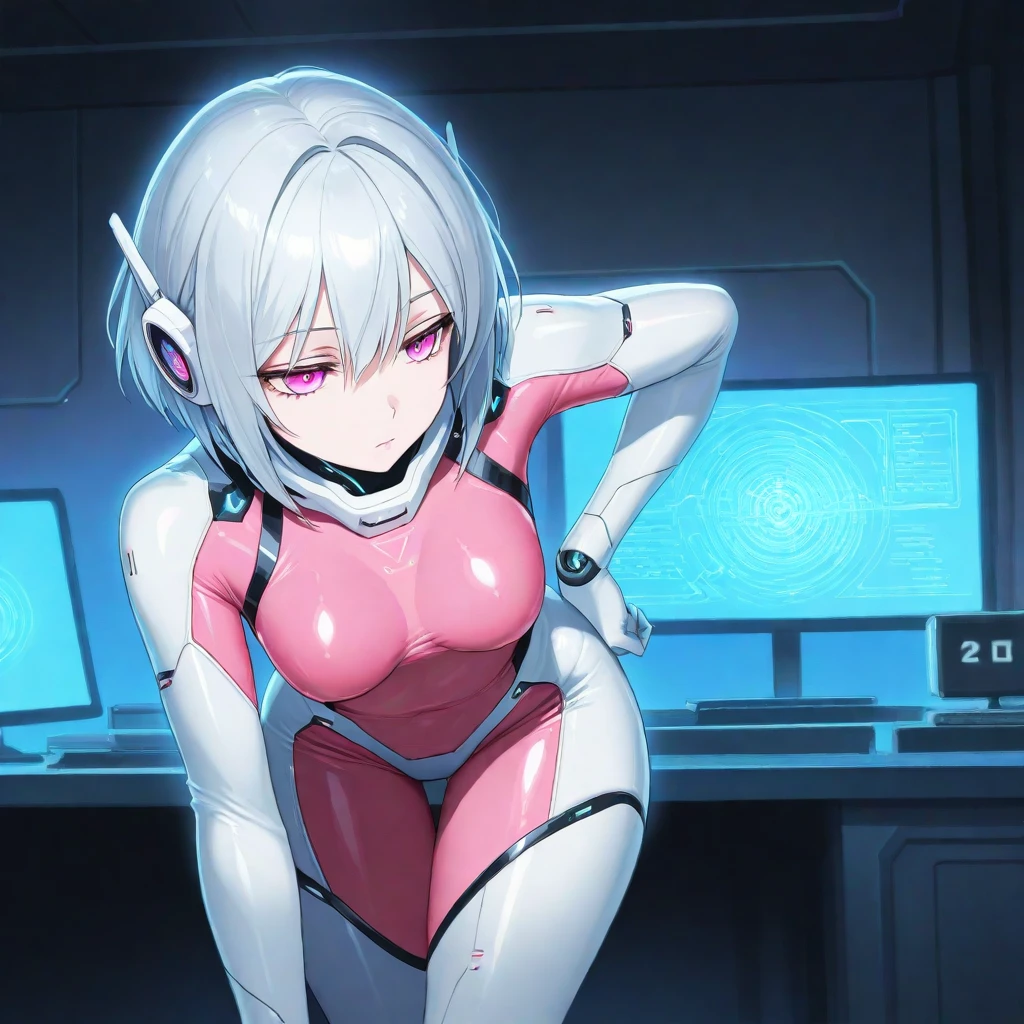 empty eyes,Robotized woman,robot transformation ,big breast