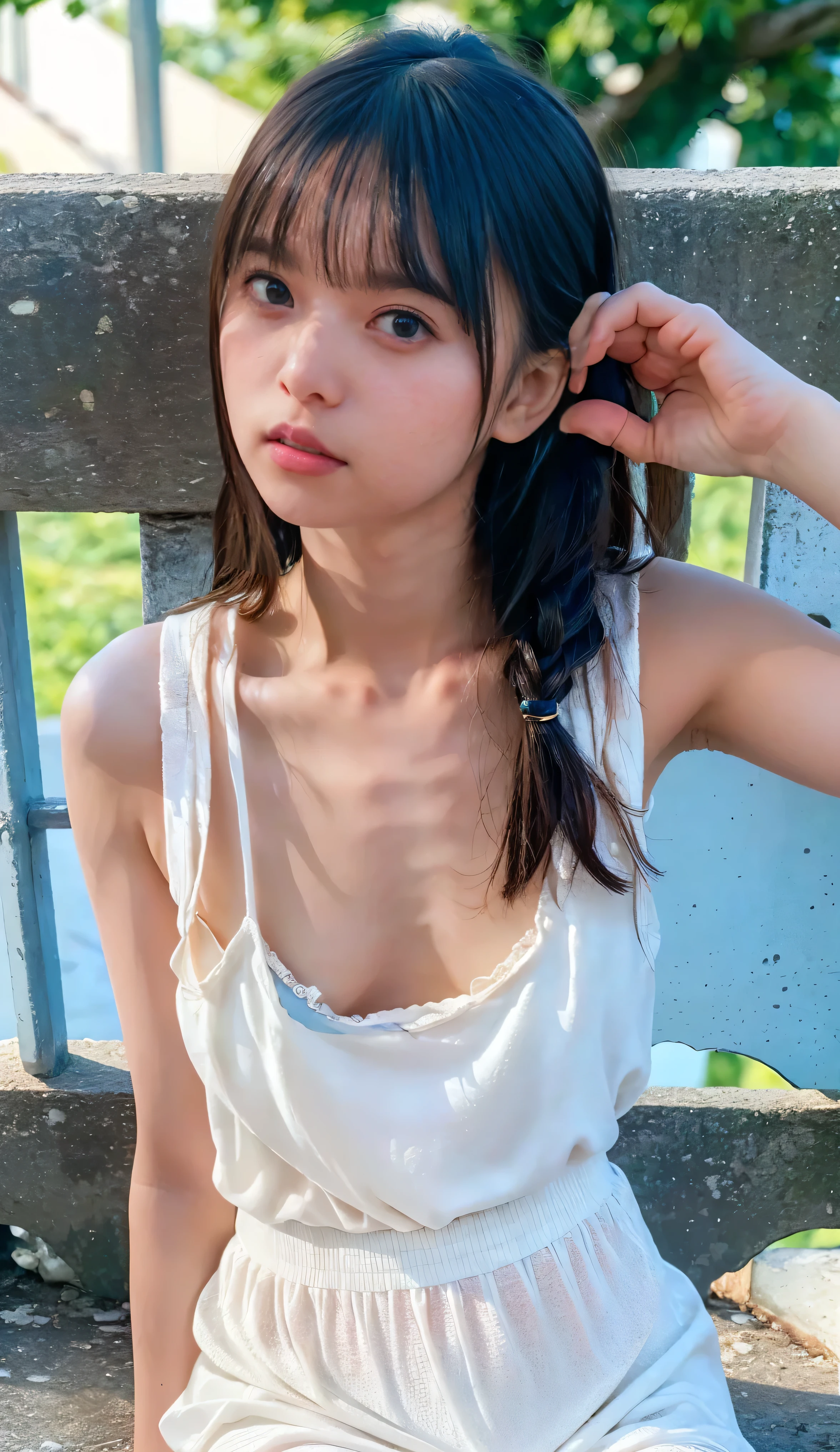 (8k, ultra-high resolution, highest quality, masterpiece:1.2), Masterpiece, best quality, illustration, ultra detailed, finely detailed, high resolution, 8k wallpaper, perfect dynamic composition, beautifully detailed eyes, (((She lifted her skirt with both hands to reveal her white panties))), Memory correction:255, Everything modern:1.66, Cute Japanese Women Photos, smile, 20-year-old, Oil and hair balm for one-length straight hair:1.55, (photo Realistic:1.4), (hyper Realistic:1.4), (Realistic:1.3), (Smoother lighting:1.05), (Improving the quality of cinema lighting:0.9), 32K, 1 person,20-year-oldの, Realistic lighting, Backlight, The light shines on your face, Ray Tracing, (Bright light:1.2), (Improvement of quality:1.4), (Highest quality Realistic textured skin:1.4), fine grain, Detailed face,(smile:0), (Emphasis on face close-up:1.3), (Enhances the beauty of skin texture:1.1),((Extremely precise and accurate anatomy:1.0)), (Enhances the beauty of skin texture:1.1), Clean and glowing skin, mesh, thin:1.2, (Realistic:1.3), Realisticなライティング, (Smoother lighting:1.05), 32K, One Japanese woman, fine grain, Detailed face, (Film Grain:1.1),(Accentuates body lines:1.1), High resolution, Natural look, Kind eyes, Improves hair quality, Delicate light and shadow, Transparent muscles, Graceful pose, Beautiful Eyes, Sharp details, Soft light reflection, Beautiful contours, Delicate skin tone, Fine hair texture,Cute Japanese Women Photos,
