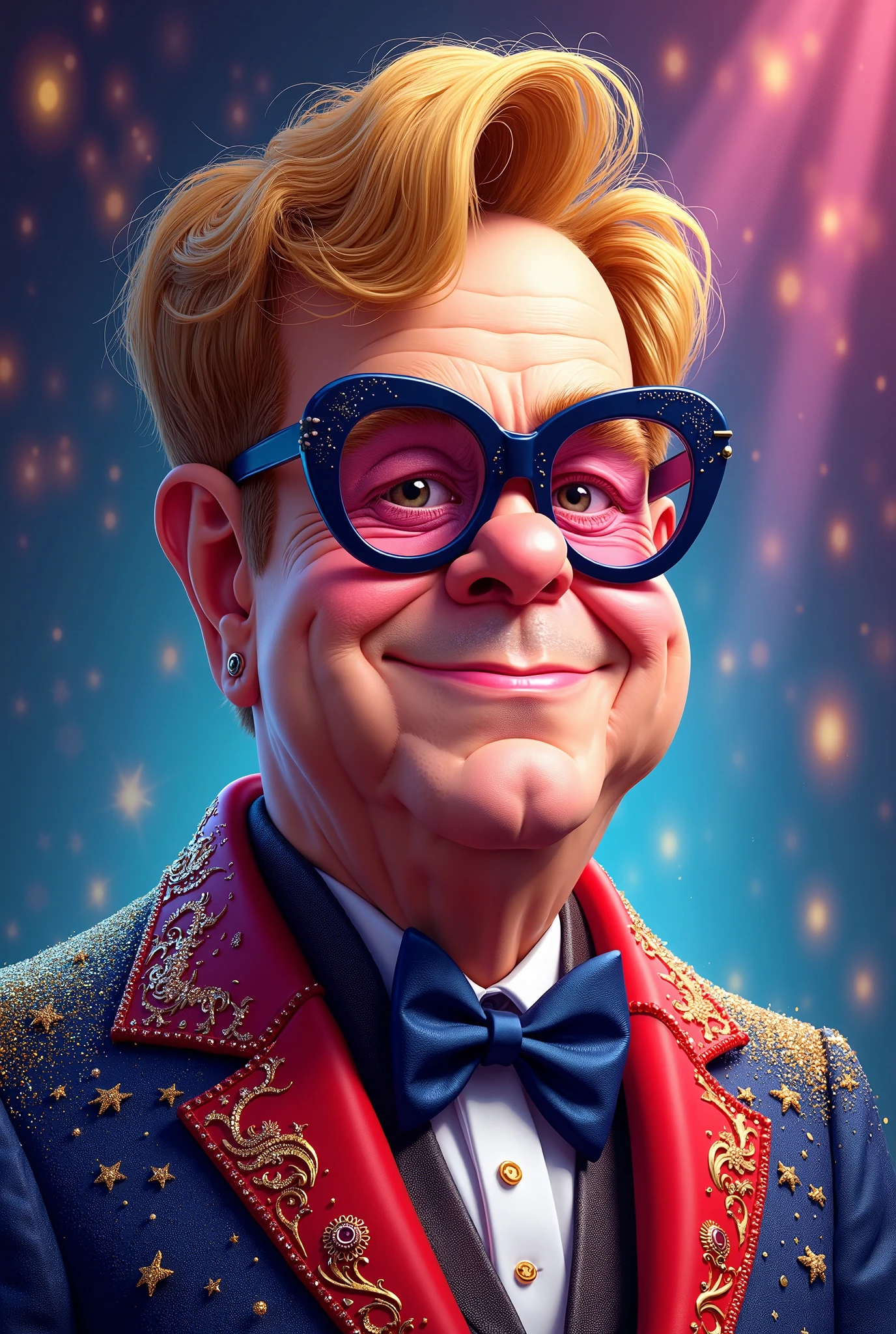 caricature of Elton John