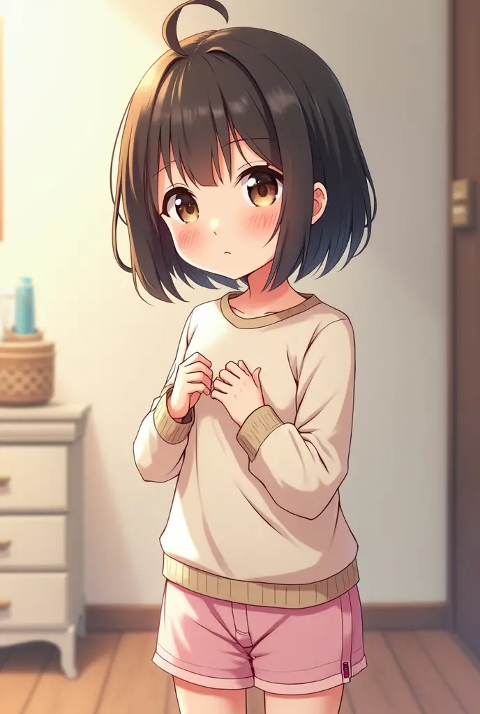 Anime kid changing clothes