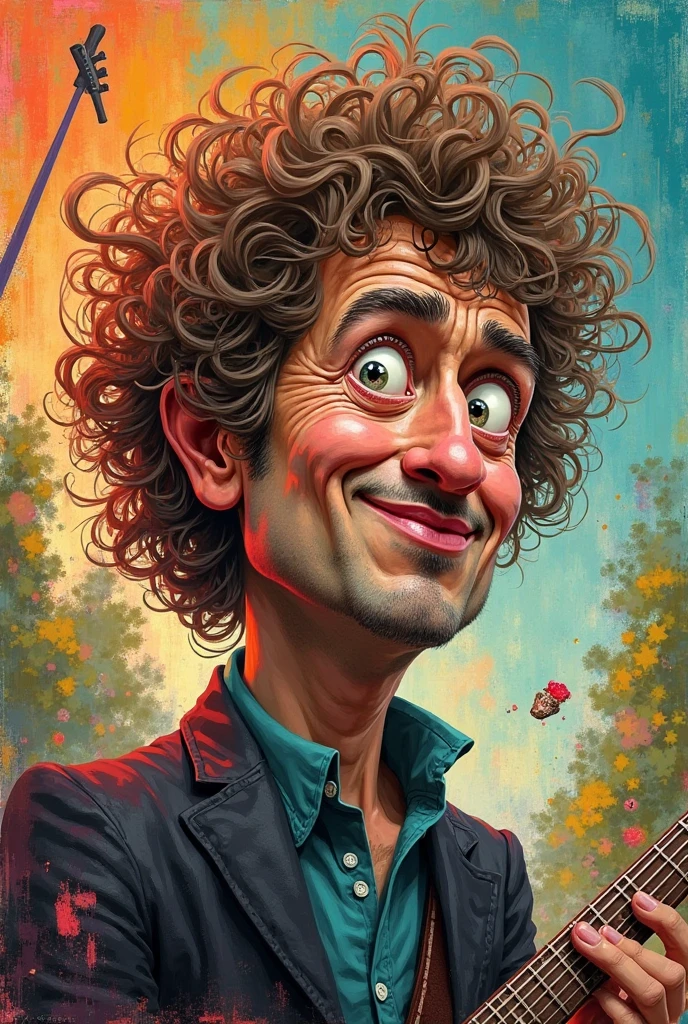 caricature of Bob Dylan