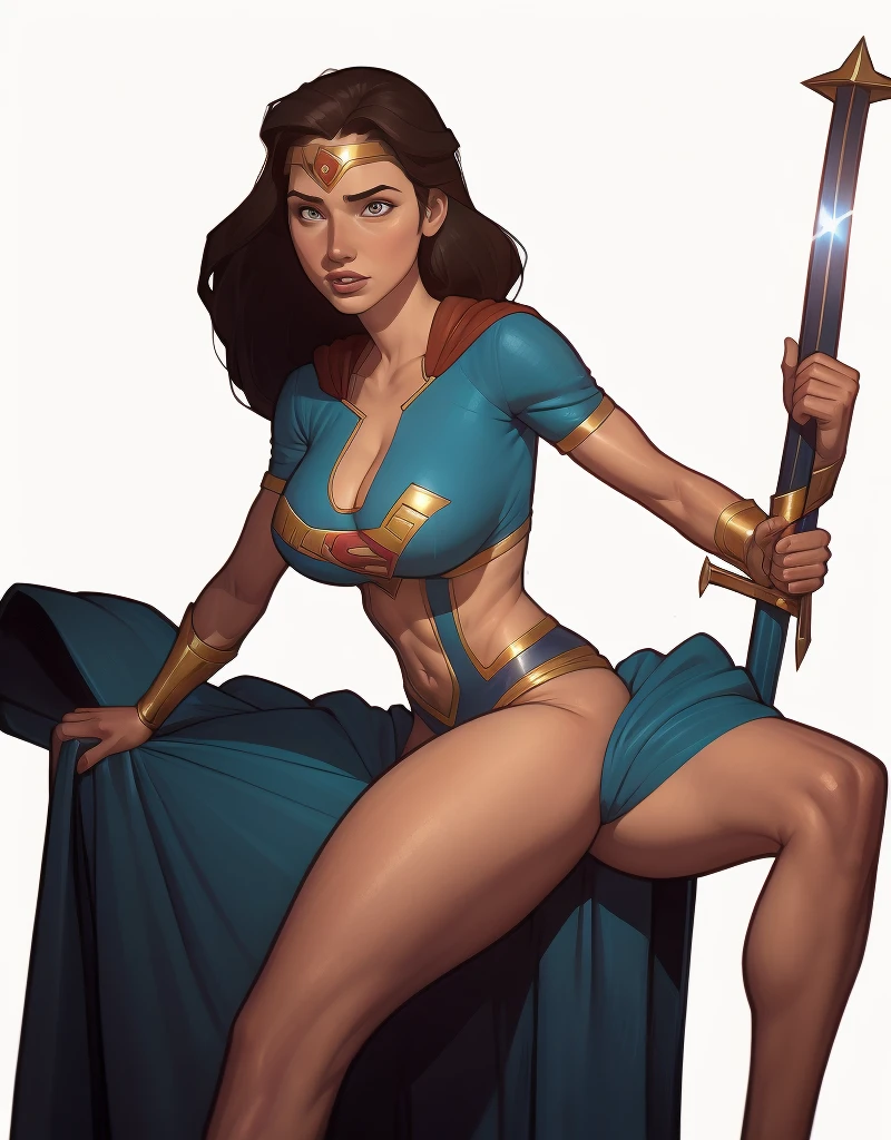 Supergirl, louro, cabo, Em Nova Iorque, corpo sexy, w1tch3r1c4rd, olhos azuis brilhantes, sensual dynamic pose, traje super sexy de supergirl.