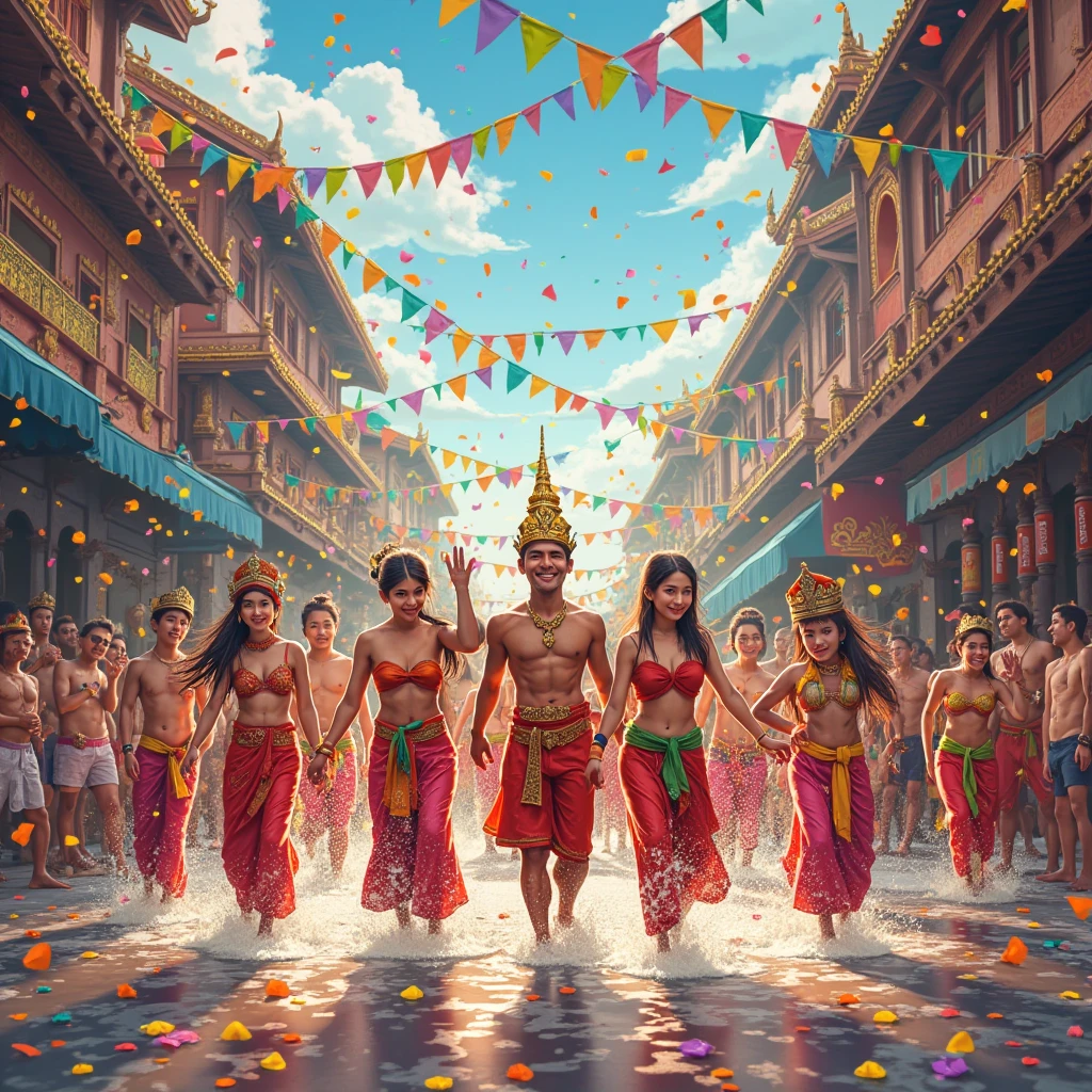 Create a profile line "WEB168V1" Songkran background