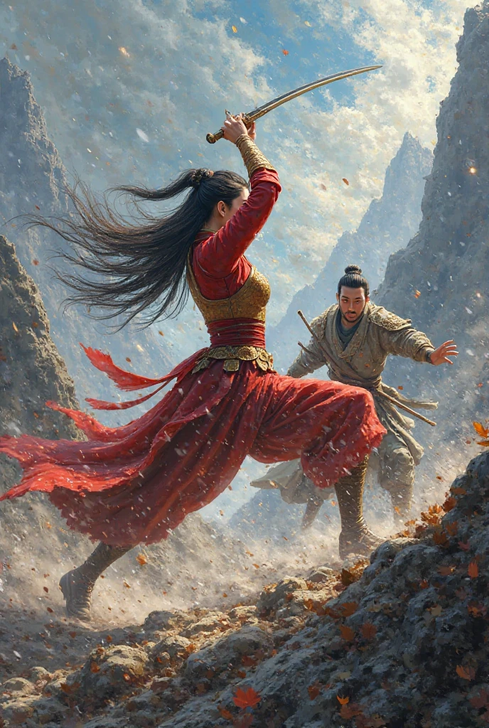 MULAN AND ZHANG IN BATTLE FANART