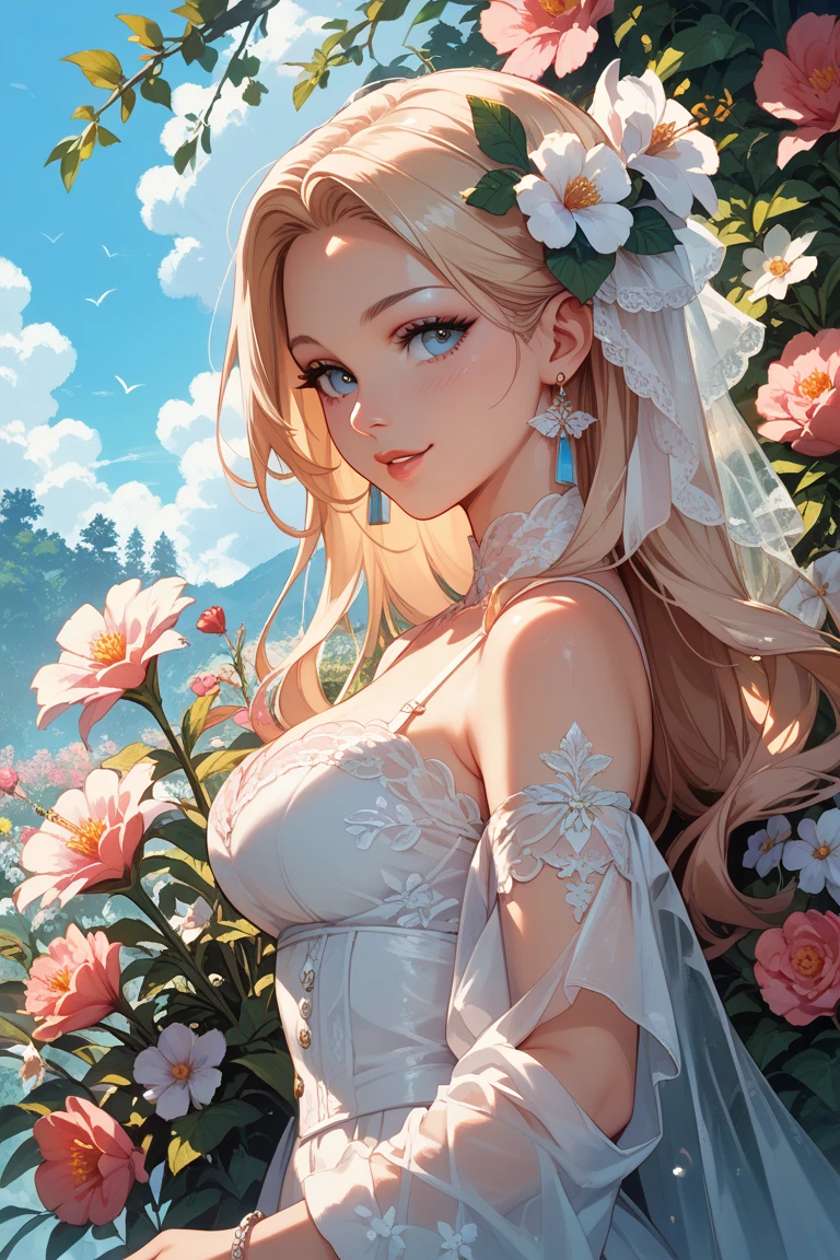 Beautiful flowers and dead flowers