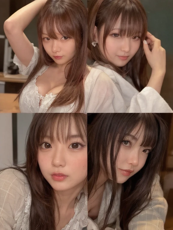 ((Highest quality, 8K, masterpiece:1.3, 1 Girl, beautiful girl)), cute, dynamism, Detailed face, Detailed skin, Fine grain, Detailed lips, Detailed fingers, Realistic, RAW Photos, Natural light, Dynamic pose, Perfect Anatomy, Toned Legs, Big Breasts, Round eyes, double eyelid, Tear bags, Moist lips, (Gray Hair, Long Hair, Hair between the eyes, Lying in bed, Body covered with satin fabric), Side bust:1.4, From above, Masturbation, thin, Open your mouth, Japanese Girls, close your eyes, thong lingeries, Sleep, close, throw