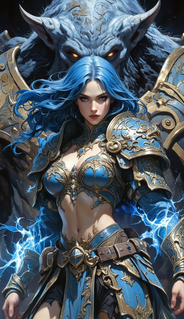 Unbeatable masterpiece, Ultra photo realsisim, Perfect artwork, Intricate details, Best quality, Strong light,High contrast, The blue-haired woman flew across the water, style of peter mohrbacher,
