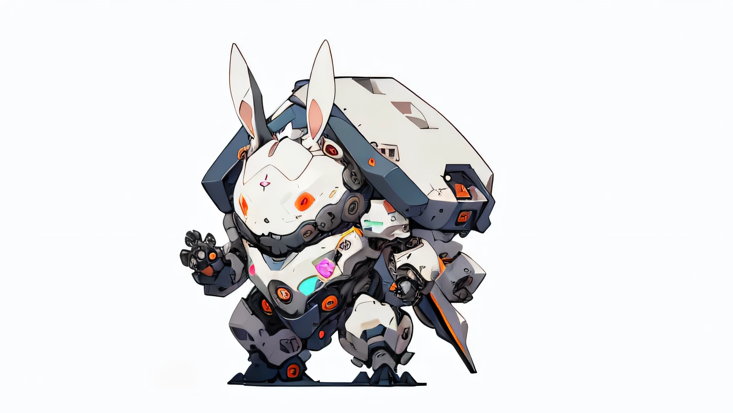 Highest_quality, full_body,
Chibi Mecha , Rabbit, simple_background,