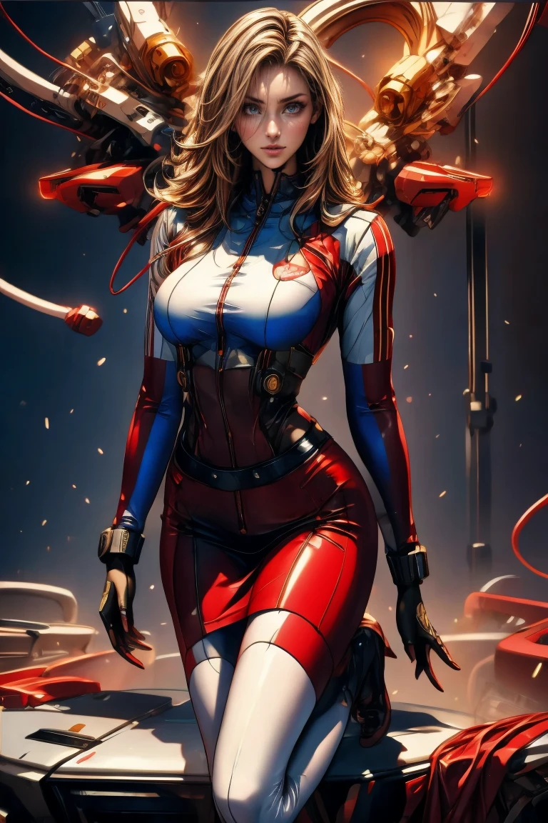 Elizabeth Olsen as the captain of a spaceship, a skyscraper, (inspired by Mass Effect), Spider-Man suit, safety rating, breast enlargement, fat buttocks, leather pants wrapped around hips (8k, foto raw, fotorrealista: 1, 25), (muito brilho labial, lots of eyelashes, melhor qualidade, ultra high resolution, Profundidade de Campo, Chromatic aberration, Luz Ampla, Cor Natural, distant images (1:2)