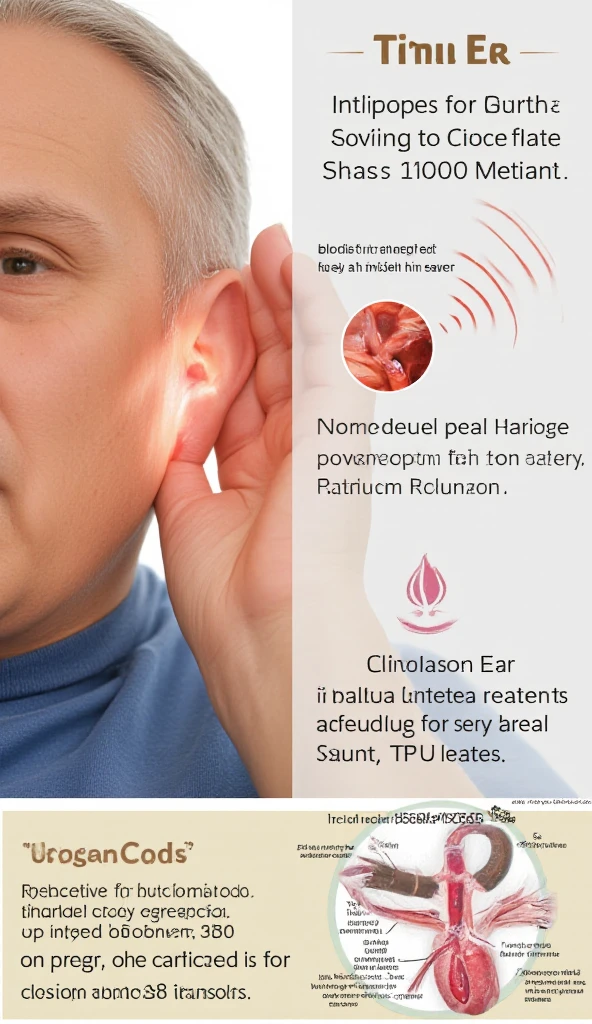 Design a health warning image for elderly people with tinnitus related ...