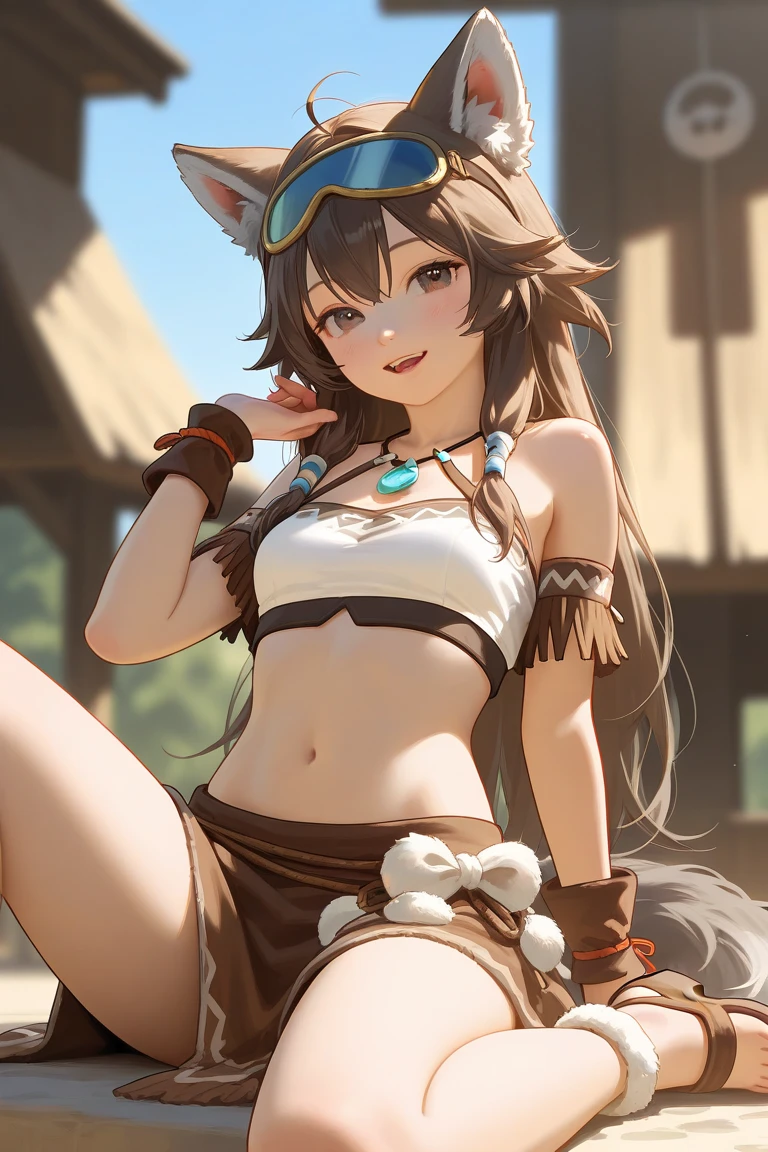 face focus, portrait, avatar, fluffy, :D, cute, 1girl, solo, furry, nanachi \(made in abyss\), nanachihat, looking at viewer, smile,