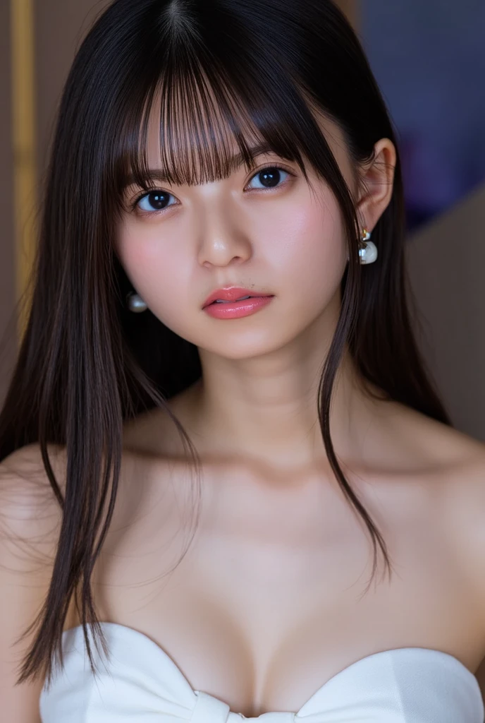 One girl,whole body,Lying on your back,nude,Large Breasts,Large areola,looking at the camera,(RAW Photos, Highest quality), (Realistic, photo-Realistic:1.4), masterpiece, Very delicate and beautiful, Very detailed, 2k wallpaper, wonderful, In detail, Very detailed CG unity 8k wallpaper, Very detailed, High resolution, Soft Light, Beautiful detailed girl, Very detailed eyes and face, Beautifully detailed nose, Beautiful attention to detail,Cinema Lighting,bedroom,Perfect Anatomy,Slender body,(Laughter),I narrowed my eyes.,Blushing cheeks,