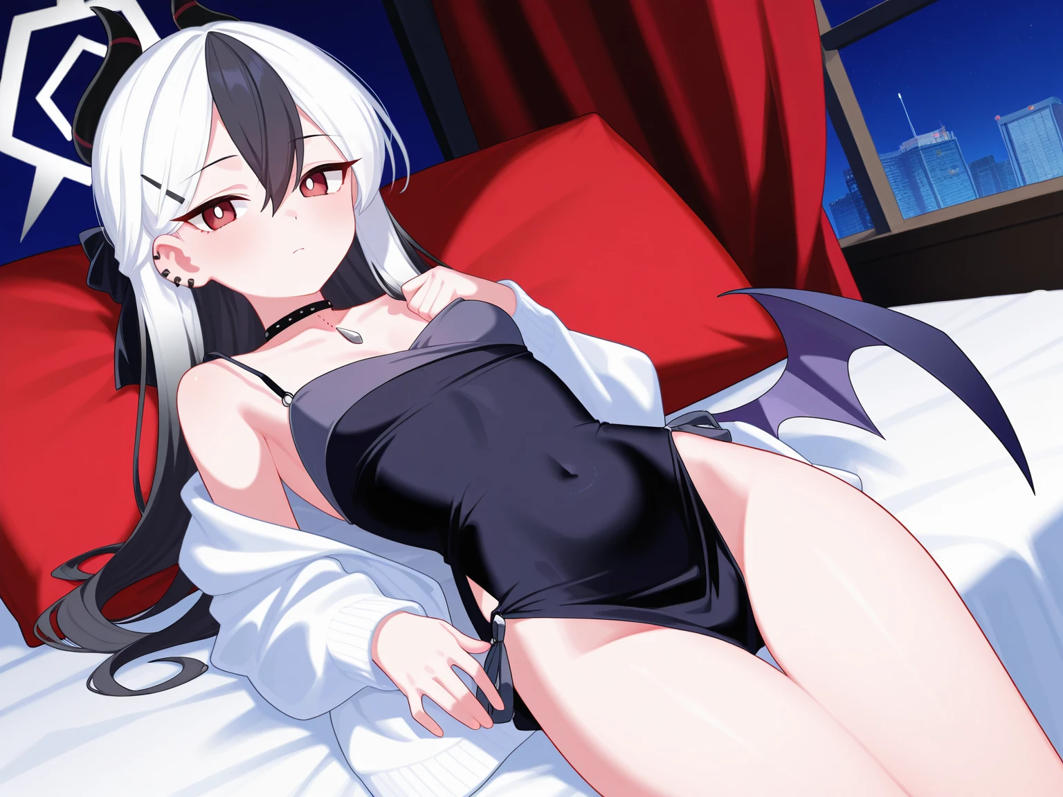 Highest quality　I have long hair　Gray Hair　Sagume Rare God　Red eyes　I don't have anything　Cat ear　naked　ejaculation　Masturbation　ＳＥＸ　Odd Eye　Swimwear　One person