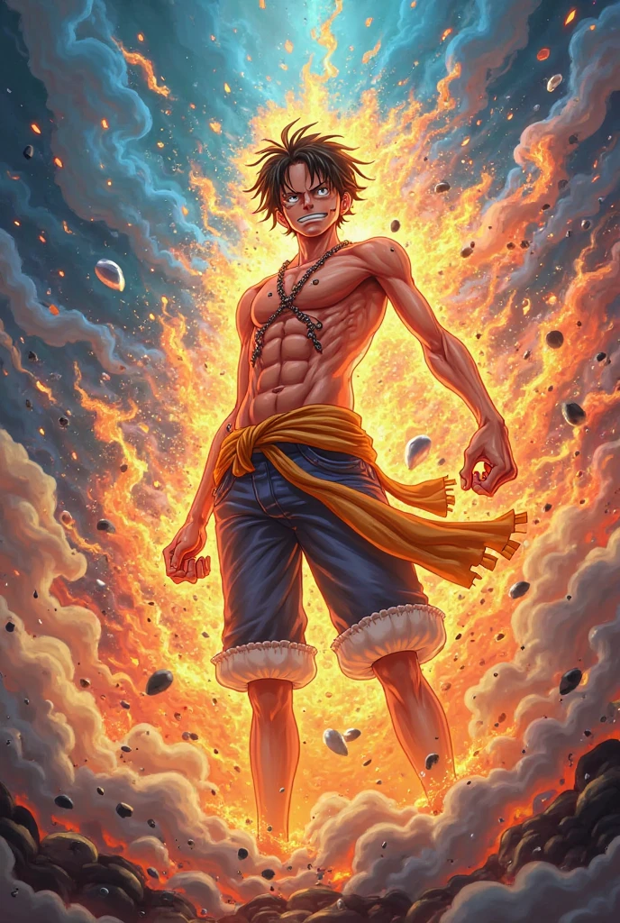 Luffy on nika mode super hd white holding sword