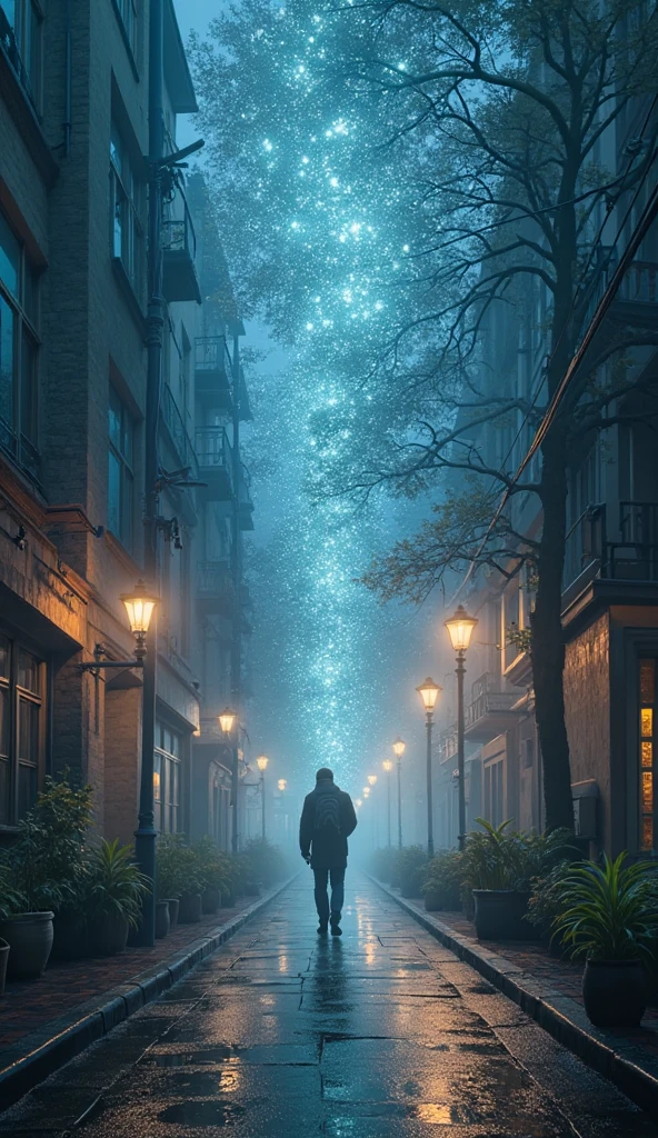 the moment one drop of rain stops in the air、the whole world stops all of its time。floats like it froze in the air during the rainy season、The entire world becomes a kaleidoscope of light and spreads out in space。there is no ground or building、just countless surfaces of light reflect and、there is no gravity or direction。Inside、there are fine fog and drops of light drifting、the whole world continues to sparkle incessantly。it's just as beautiful no matter where you look、a space of light and silence that continues to change forever。floats like it froze in the air during the rainy season {x} The whole world is of light It becomes a kaleidoscope and spreads out in space {x} It's as if a moment's memory seen in a dream became a space、An uncertain and beautiful illusion。