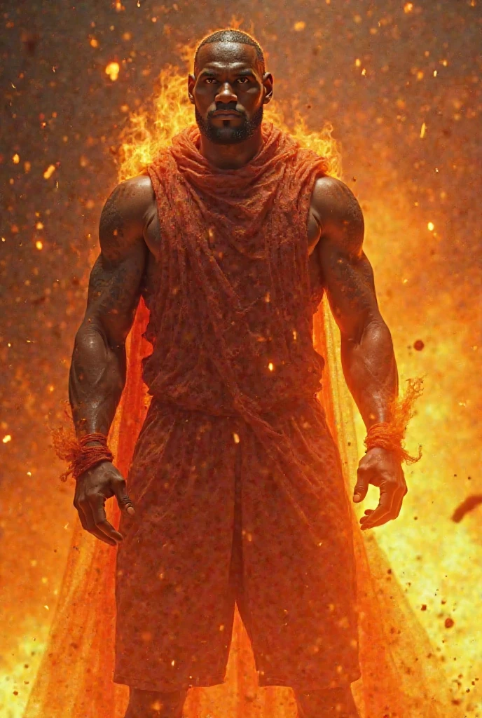 Generate an ai pic of vidyut Jammwal having fire superpower