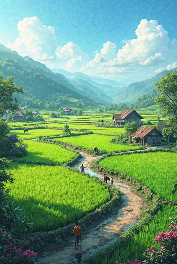 bangladesh beutifull villages paddy Feld 