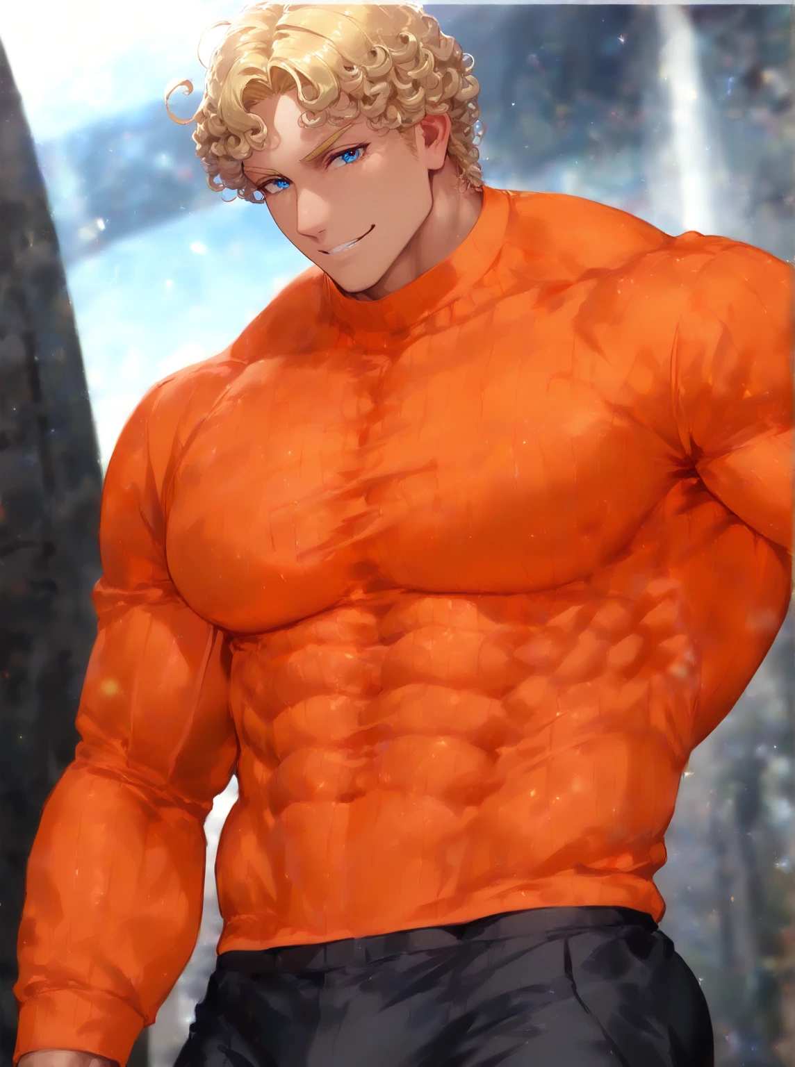 A sexy and muscular redhead man