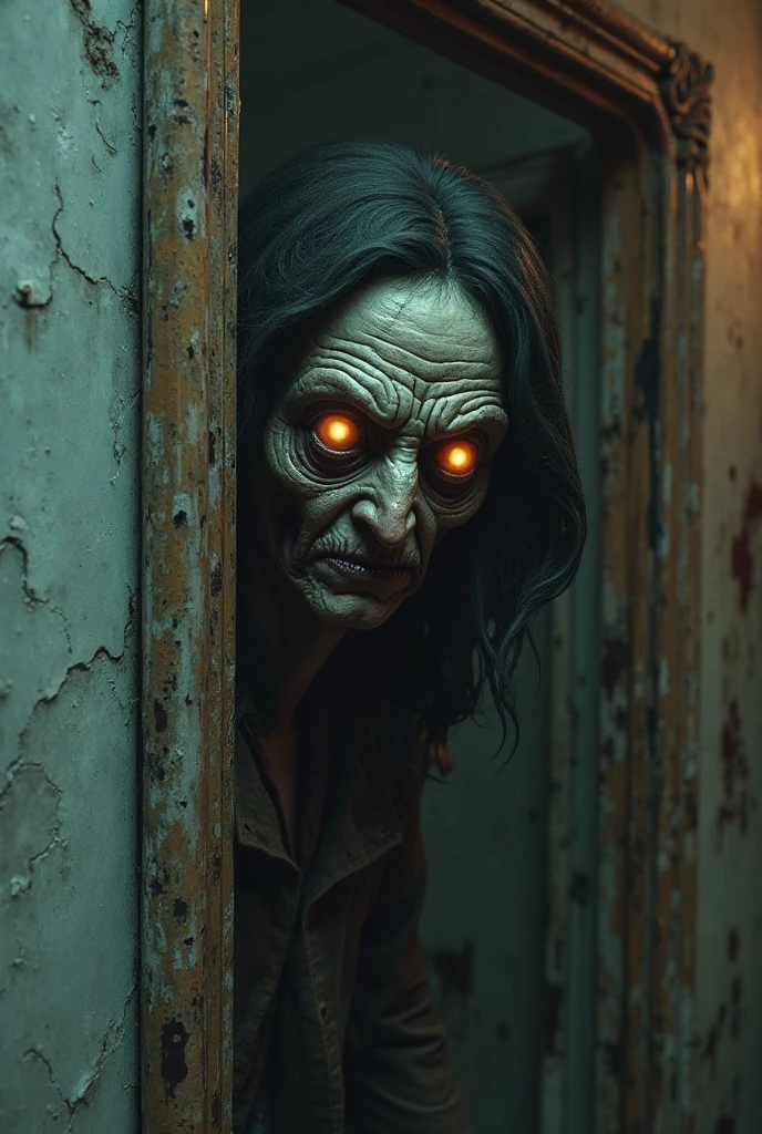 8K,(masterpiece),Highest quality,masterpiece,(Very complicated:1.2),(Realistic:1.4),(Very delicate),Ultra-realistic,Concept Art,Very detailed,Volumetric lighting,Octane Rendering,Global Illumination,Dramatic lighting,Gnawo,terrorism,Anxious,Horror \(theme\), ((Classicism)),wide_shot,Fisheye Lens, One girl,alone,Gothic,eerie swamp,sci-fi Horror,Style - Swamp Magic,Eldritch,universe,Dark Energy, The void of madness,Glowing Eyes,(Extra Eyes),evil,evil smile,tooth_outside,sharp_teeth,Red eyes,