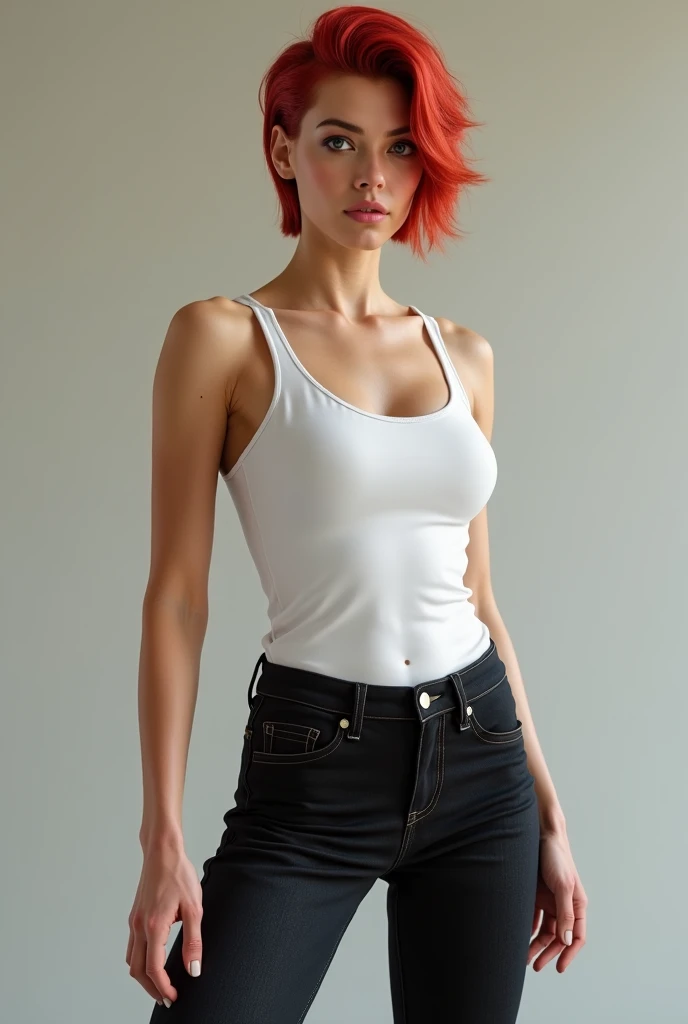 1girl in, age19, Solo, Aesthetic artwork, irish  redhead, wavy ginger hair, shoulder length ginger hair, gray eyes, light grey eyes, some small freckles, pale skin, A-cup, small breasts, runners body, (textured skin, skin pores:1.1), (moles:0.8), imperfect skin, goosebumps, standing in a nice loft, getting ready to dance, (extremely detailed 8k wallpaper), soft lighting, high quality, film grain, Fujifilm XT3 sharp focus, f 5.6, 50mm, High Detail, Sharp focus,(natural light), in a white cropped t-shirt, wearing light blue short shorts, crazy details, complex details, hyperdetailed