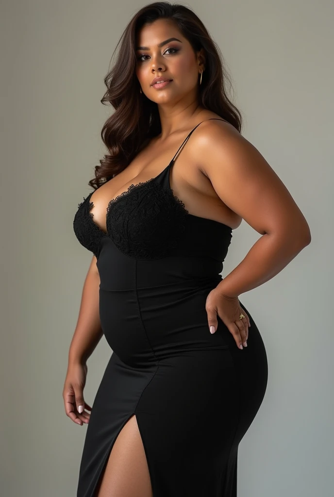Roxanne Hancock, her name is Shaniqua, high quality, 1 old woman, ((50-year-old pear shaped body black woman)), ((50 years old)), (((pear shaped body 1.9))), ((thick thighs)), ((wrinkled body)), ((((old body)))), ((short curly hair)), (no make up), (she is wearing an extravagant gown), POSE: standing, BACKGROUND: indoor: a night event