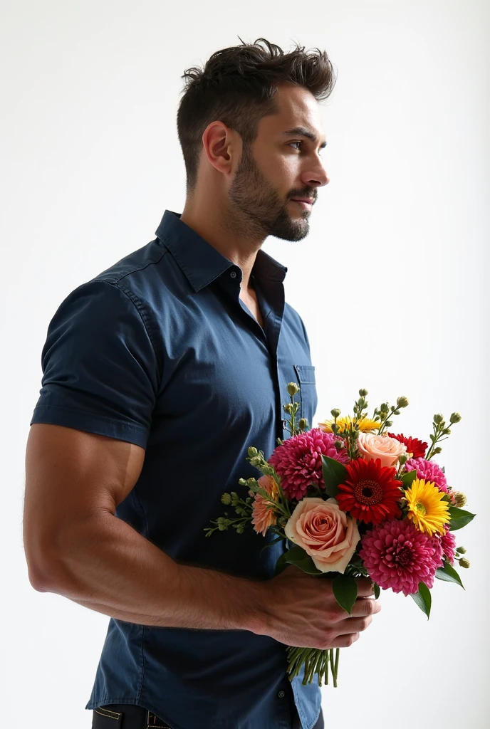 k hd,8K resolution,professional photoshooting,profesional lighting,two very attractive vietnam men,the two of them have 25 age old,brush cut,wearing no underwear, sexy, Masculine and handsome, muscular, Beautiful muscles, hairy body,,cool guy,A person holds a bouquet of blue roses in his hand, shirtless, Impressive appearance,In a luxurious and modern cathedral,The church was full of people and it was a happy, Perfect and highlight moments of their lives.,H super cannon,Details are delicate and perfect,best qualityer,delicated,highly detailed。Ultra-high resolution,Complicated detailinely detailled,physically-based renderingt,Good balance,edge lit,tack sharp focus,photograph of-realistic,photorealistic art,HDR,realistic model,sweat, lewd face, firm chest, sexual, provocative, lustful, accessories include a luxury wristwatch, casual cufflinks and a simple but elegant leather belt, looking at the viewer, muscle veins, lightly tanned skin, drooling, slimy, sticking out tongue, wanting to show off chest