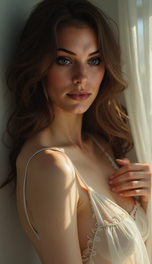 y girl, nakhite, brown hair, no clothes