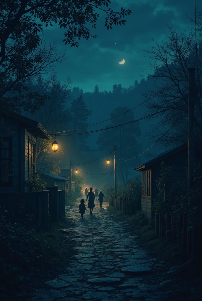  . All the people of the village went out to find him, but it was dark.